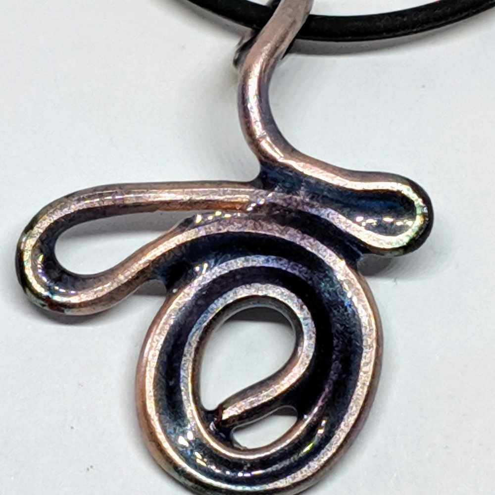 Handcrafted Enamel Pendant, Purple & Pink Spiral